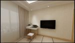 日式简约风格121平三居室房间电视墙装修效果图