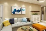 78平米现代简约两居室客厅沙发墙设计效果图