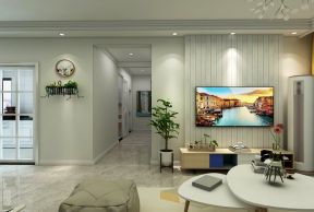120㎡现代简约风格客厅电视墙造型图片