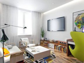 2020单身公寓客厅修图片赏析 2020单身公寓客厅电视背景墙装修设计图 