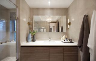 高层大户型家庭卫生间镜子设计装修图