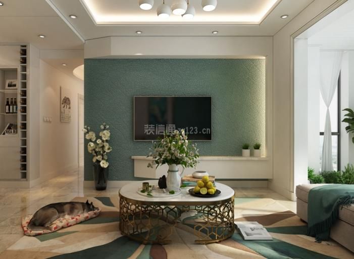 2020哥特式现代客厅装修效果图 2020褐色沙发现代客厅效果图