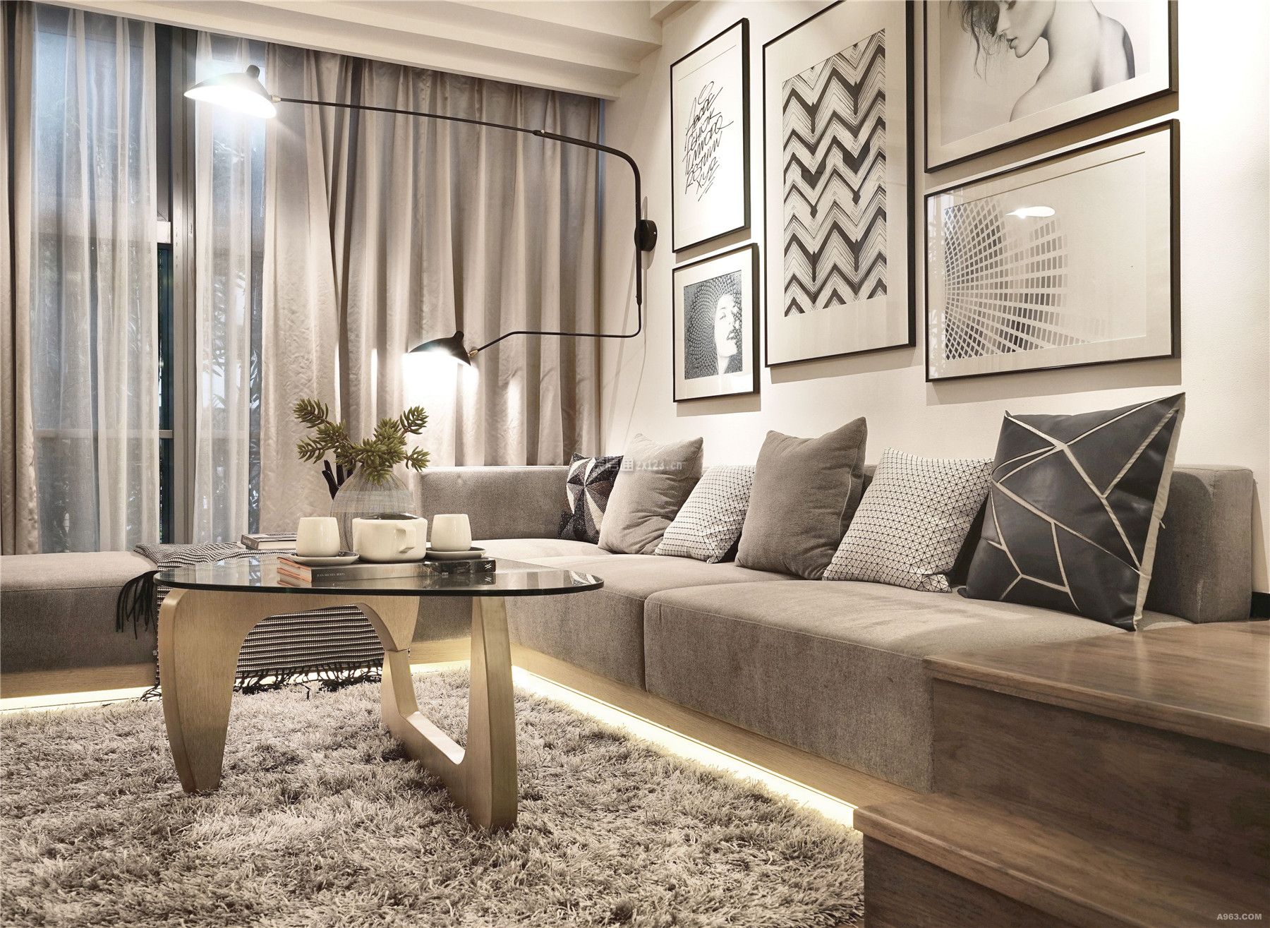 现代风格家庭客厅地毯装饰效果图赏析