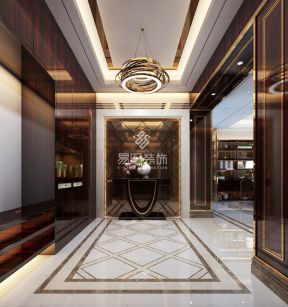 别墅走廊装修效果图 2020别墅走廊地板设计 