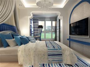 中海万景熙岸114平米三居室地中海风格卧室装修效果图