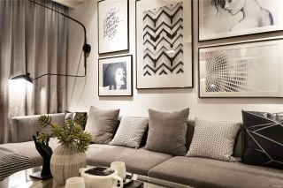 现代风格家庭客厅沙发背景墙照片装饰效果图