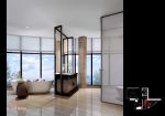 新中式风格600平米别墅浴室落地窗装潢效果图