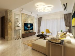 120平米现代三居室客厅电视墙设计效果图