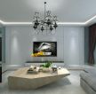 155平米现代简约三居室客厅电视墙家装效果图
