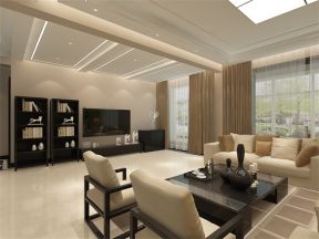 现代中式风格240平米大三居客厅茶几装修效果图