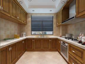 191平米简美式风格复式厨房橱柜家装效果图