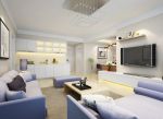 现代简约140平米三居室客厅电视墙设计效果图