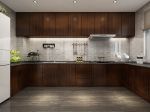 192平米混搭风格三居厨房实木橱柜装修效果图