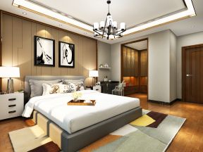144平米欧式风格的卧室带衣帽间装修效果图