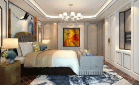 新中式风格208平米四居卧室装修效果图