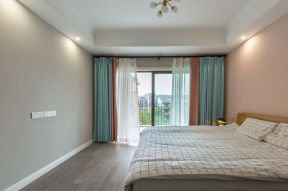 120平米现代北欧风格三居室卧室窗帘装修图片