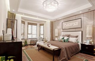 高层大户型新中式风格卧室装修效果图2023