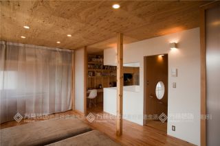 日式风格房屋室内木质吊顶设计效果图
