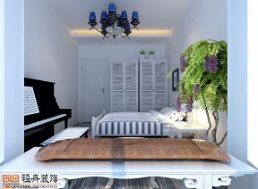 2020地中海风格卧室床装修效果图片 2020地中海卧室墙面装饰效果图 