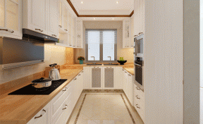 160平米现代欧式四居室厨房橱柜台面家装效果图