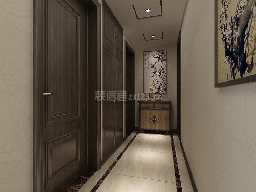 新中式风格房屋室内过道设计效果图片
