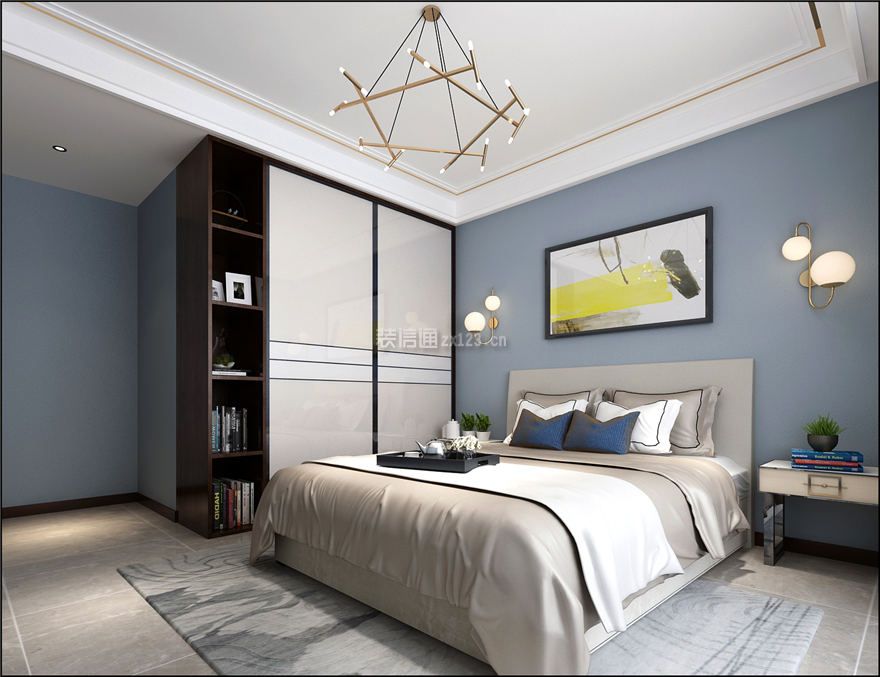 现代轻奢风格170平四居室卧室衣柜设计效果图