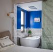 轻奢现代风格94平米三居室主卧室浴室装修图片