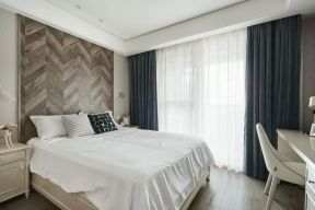 140平米现代简约风格三居卧室窗帘搭配设计图片