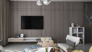 105平米北欧风格小户型客厅电视墙装修效果图