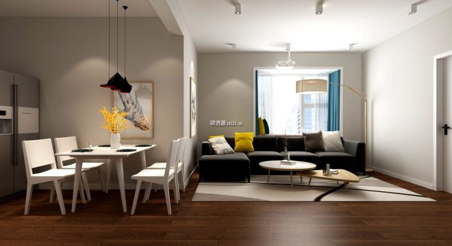 100平米两居室，简单大气的现代简约风格！
