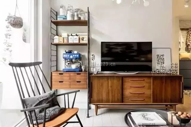 北欧风格77平米小户型客厅电视柜装饰图片