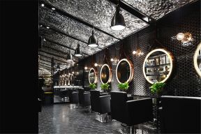 现代工业风格180平米美容美发店灯光设计图片