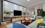 简约现代风格75平二居室客厅电视柜设计效果图