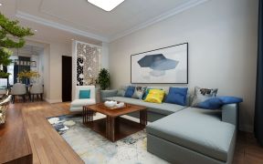 简约现代风格75平二居室客厅沙发设计效果图