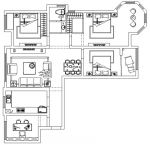 126平米三房家装户型设计图