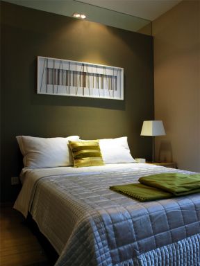 2023时尚家庭卧室背景墙绿色装饰效果图