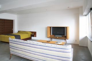 38平米小户型样板房客厅卧室一体装修效果图