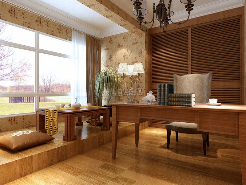 中式风格家庭书房茶室装修设计效果图赏析