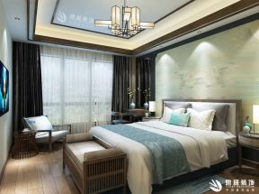 中铁琉森水岸270㎡中式复式卧室装修效果图