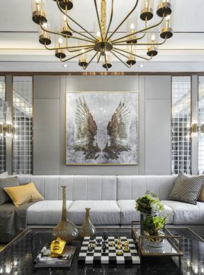 130平米现代港式风格三居客厅沙发装饰图片