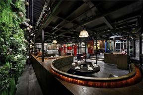 复古工业风格700平米火锅餐厅灯光设计图片