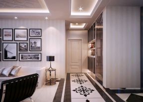 现代风格家庭走廊地板砖设计效果图
