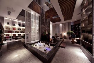1200平米中式风格茶楼大厅走廊设计图片