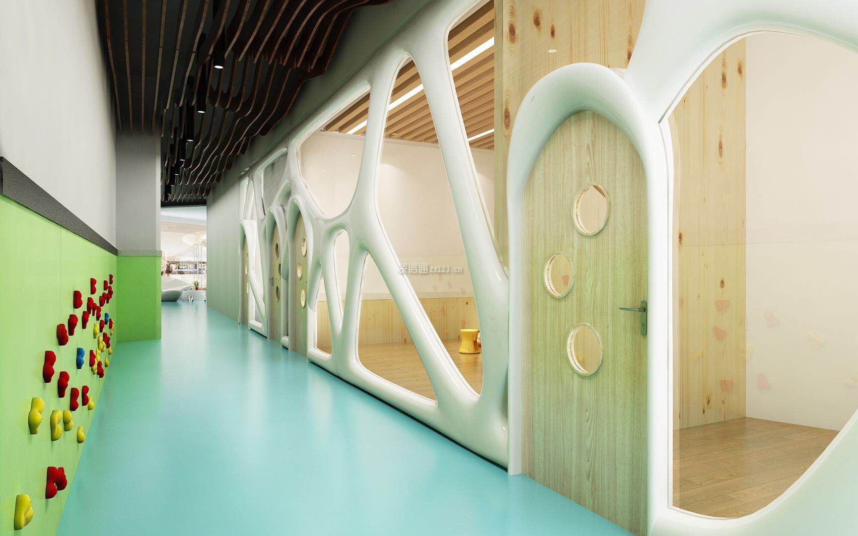 安童幼儿园500平温馨风格教室墙面创意设计
