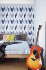 91平米北欧简约风格二居卧室双人床设计图片
