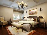 美式风格三居室卧室床尾凳装修设计图