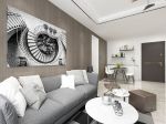 现代风格小户型客厅灰色沙发图片