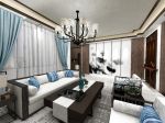 新中式风格家庭客厅背景墙设计图