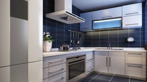 欧式风格三居室厨房橱柜门板设计效果图