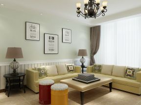 田园风格家庭客厅沙发装修设计效果图
